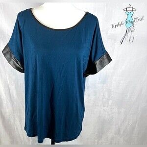 Solitaire midnight blue and black cotton blend top size XL